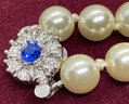 Very Fine CAMROSE & KROSS Jackie Kennedy Collection Pearl Necklace With Gemstone Catch