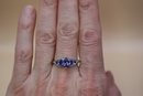 925 Sterling With Purple Stones Signed 'STS' Chuck Clemency Ring Size 11