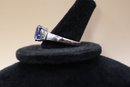 925 Sterling With Blue And Clear Stones Signed 'STS' Chuck Clemency Ring Size 11