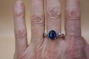 925 Sterling With Blue And Clear Stones Signed 'STS' Chuck Clemency Ring Size 11