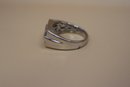 925 Sterling With Light Blue And Clear Stone Signed 'STS' Chuck Clemency Ring Size 11