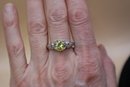 925 Sterling With Yellow Stone Signed 'STS' Chuck Clemency Ring Size 11