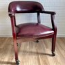 Boss B9545-BY Burgundy Vinyl Captain's Chair With Casters - Set Of 6