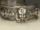Beautiful Antique 925 /  Sterling Silver Bracelet - Egyptian Themed Design - Very Nice Piece - Unusual