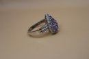 925 Sterling With Purple And Clear Stones Signed 'STS' Chuck Clemency Ring Size 11