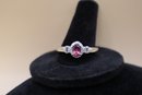 925 Sterling With Pink And Clear Stones Signed 'STS' Chuck Clemency Ring Size 10