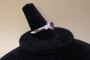 925 Sterling With Pink And Clear Stones Signed 'STS' Chuck Clemency Ring Size 10