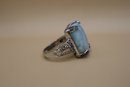 925 Sterling With Light Blue Stone Signed 'STS' Chuck Clemency Ring Size 11