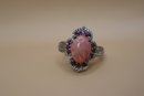925 Sterling With Pink And Clear Stones Signed 'STS' Chuck Clemency Ring Size 11