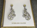 Incredible Brand New 925 / Sterling Silver Chandelier Earrings With White & Yellow Topaz - VERY Expensive Look