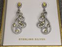 Incredible Brand New 925 / Sterling Silver Chandelier Earrings With White & Yellow Topaz - VERY Expensive Look