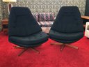 (2 Of 2) BID IS FOR ONE CHAIR - MCM / Madsen & Schubell Tilt & Turn Black Upholstered Chair - Fantastic !
