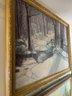 Vintage Oil On Canvas Painting Of A Winter Scene. Signed By Artist J.B Hollian ??