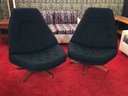 (2 Of 2) BID IS FOR ONE CHAIR - MCM / Madsen & Schubell Tilt & Turn Black Upholstered Chair - Fantastic !