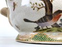 Exquisite - Hua Jing Tang Zhi Handkerchief Edge Hand Painted Chinese Handled Sparrow Motif Bowl