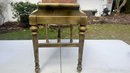 Vintage Painted Wood Upholstered Bench