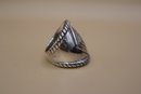925 Sterling Ring Size 7.5 Inside Band Marked With Butterfly And Flower