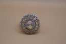 925 Sterling With Opals And Clear Stones Signed 'STS' Chuck Clemency Ring Size 11