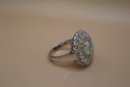 925 Sterling With Opals And Clear Stones Signed 'STS' Chuck Clemency Ring Size 11