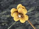 Very Pretty Antique / Vintage 14K Stick Pin With Seed Pearl - Very Pretty Piece - Not Gold Plated - All Gold