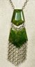 Brass And Bakelite Art Deco Period Necklace In Marbleized Green