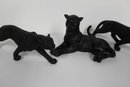 Trio Of Panther Figurines