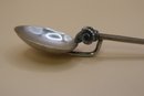 800 Silver Rams Head Spoon Engraved ROMA