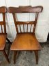 Set Of Four Vintage Solid Maple Dining Chairs