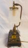 Antique Marble Desk Lamp Ink Wells Missing