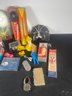 LOT OF KALEIDOSCOPES, VINTAGE TOYS, AND COLLECTIBLES