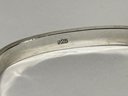 Contemporary Sterling Silver 925 Curved Square Bangle Bracelet