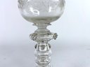 Etched Crystal Goblet With Graduated Disc Stem And Spiked Rosettes