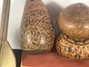 CARVED AND DECORATED GOURDS, BOXES, AND MORE