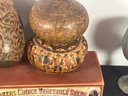 CARVED AND DECORATED GOURDS, BOXES, AND MORE