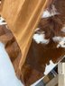 Cool, Custom Real Cowhide Queen-sized Box Spring Cover (Cognac/White)