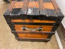 Nicely Refinished Wooden Steamer Trunk