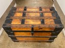 Nicely Refinished Wooden Steamer Trunk