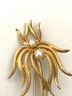Vintage Gold-Tone Floral Pin Brooch With Faux Pearls