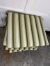 Set Of Six Green Striped Outdoor Seat & Seatback Cushions