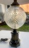Vintage Crystal Sphere Metal Table Lamp