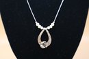 925 Sterling With Pearls Necklace 18' Signed Israel 'RL'