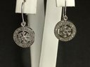 Very Pretty Brand New 925 / Sterling Silver Drop Earrings With White Topaz - Very Pretty Earrings - New !