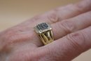 10K Yellow Gold With Diamonds Ring Size 12 (7 Grams) Marked And Tested
