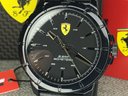 Incredible Brand New Mens FERRARI Black Gloss Case / Leather Strap / Made By Movado Group  Great Watch