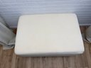 Large Ottoman/Coffee Table/Bench Seating With Faded Denim Slip Cover