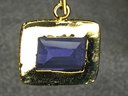 Fabulous Brand New Sterling Silver With 14K Gold Overlay With Tanzanite - Very Nice Earrings - Brand New !