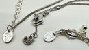 5 Necklaces Including Swarovski Crystal Flower & Smaller Stone Marked 925 Sterling