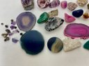 Lot Of Colorful Crystals, Rocks, And Fossils