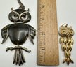 Vintage Avon Owl Pendant, Large Owl Necklace & Charm Bracelet