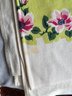 Vintage Pink & Green Tablecloth & 6 Napkins